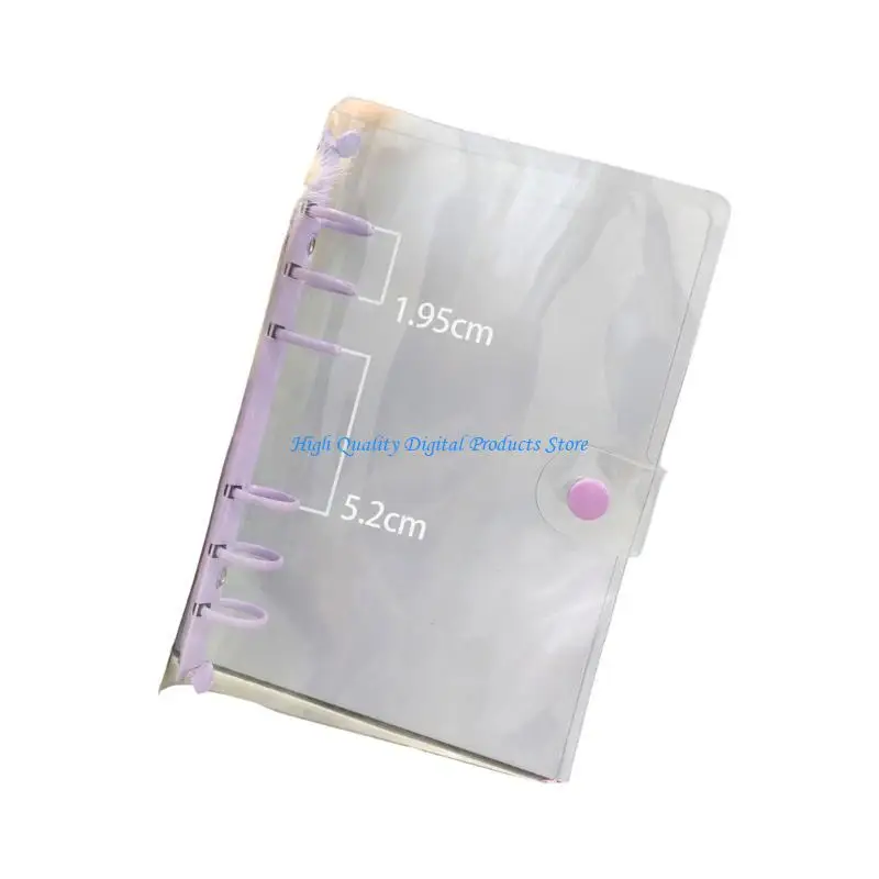 U2JE A 6 Clear Binder 6 Rings Binder Binder Soft Binding Covering Covering Round Round Ring Binder for Notebook