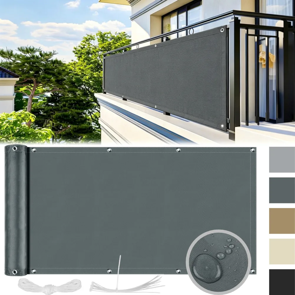 Lona Impermeable con Ojales, Toldo, Pérgola, Pantalla de Privacidad para Balcón, Bloqueador UV para Terraza, Patio Exterior, Pérgola