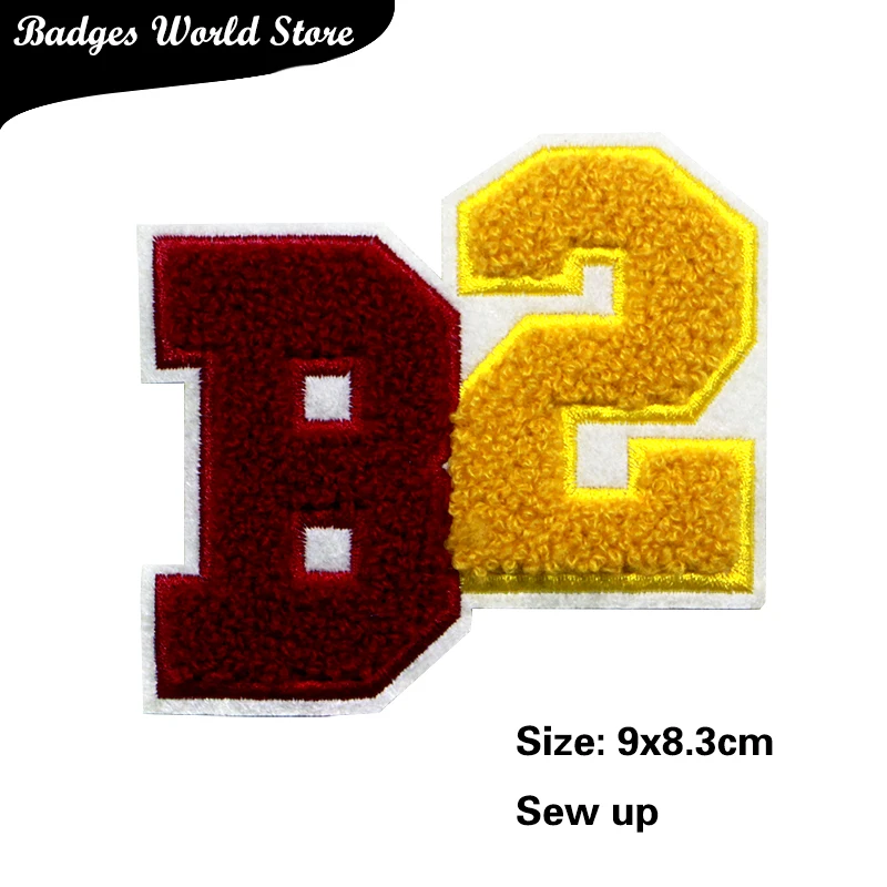 Letter Love N B A L F Number 1 Chenille Icon Towel Embroidery Applique Patches For Clothing DIY Iron on Badges on the Backpack