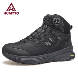 HUMTTO Waterproof Outdoor Shoes for Men Luxury Designer Hiking Boots Leather Climbing Trekking Sneakers Safety Mens Ankle Boots