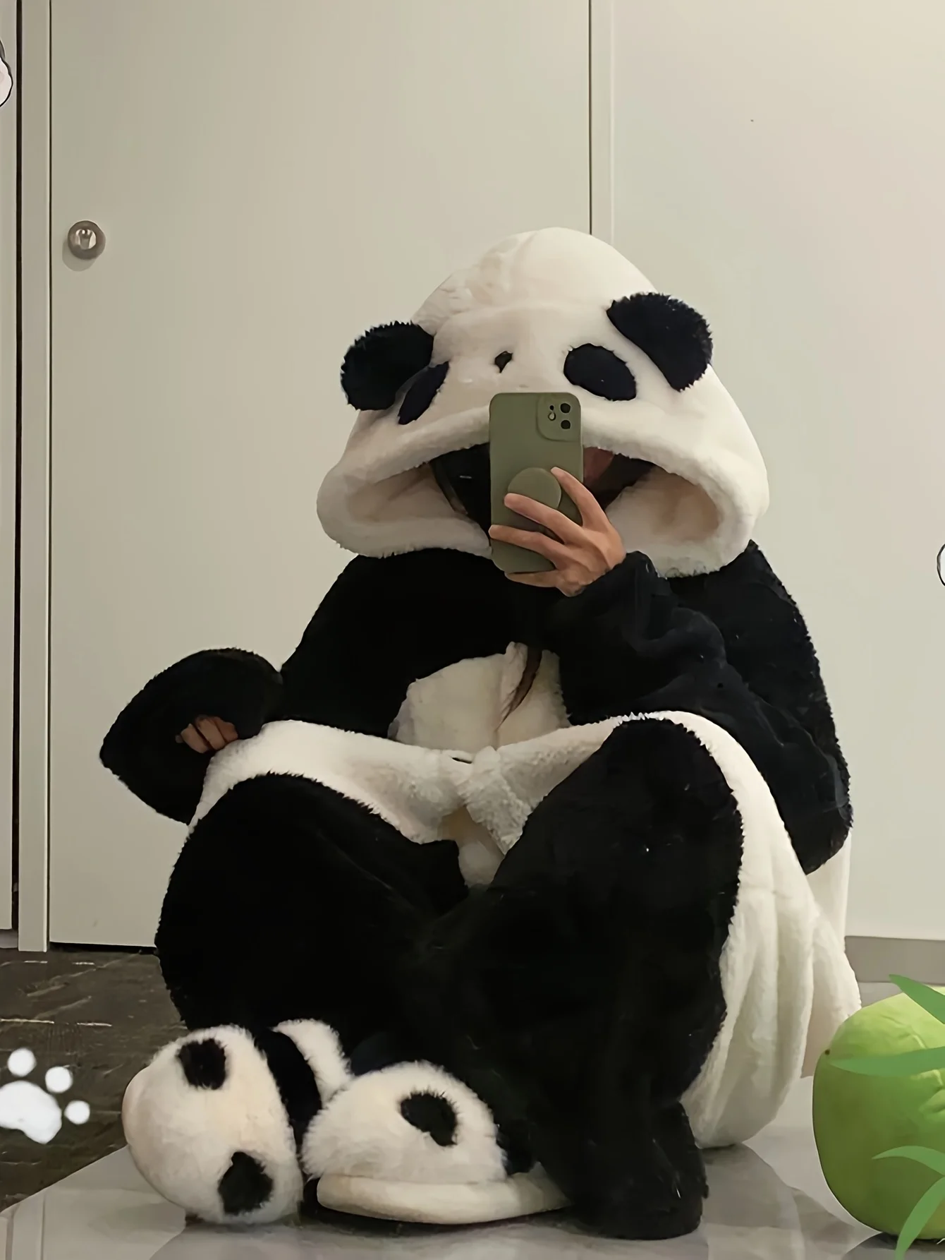 

Cute Cartoon Panda Onesie Pajamas Warm Fluffy Hooded Loungewear
