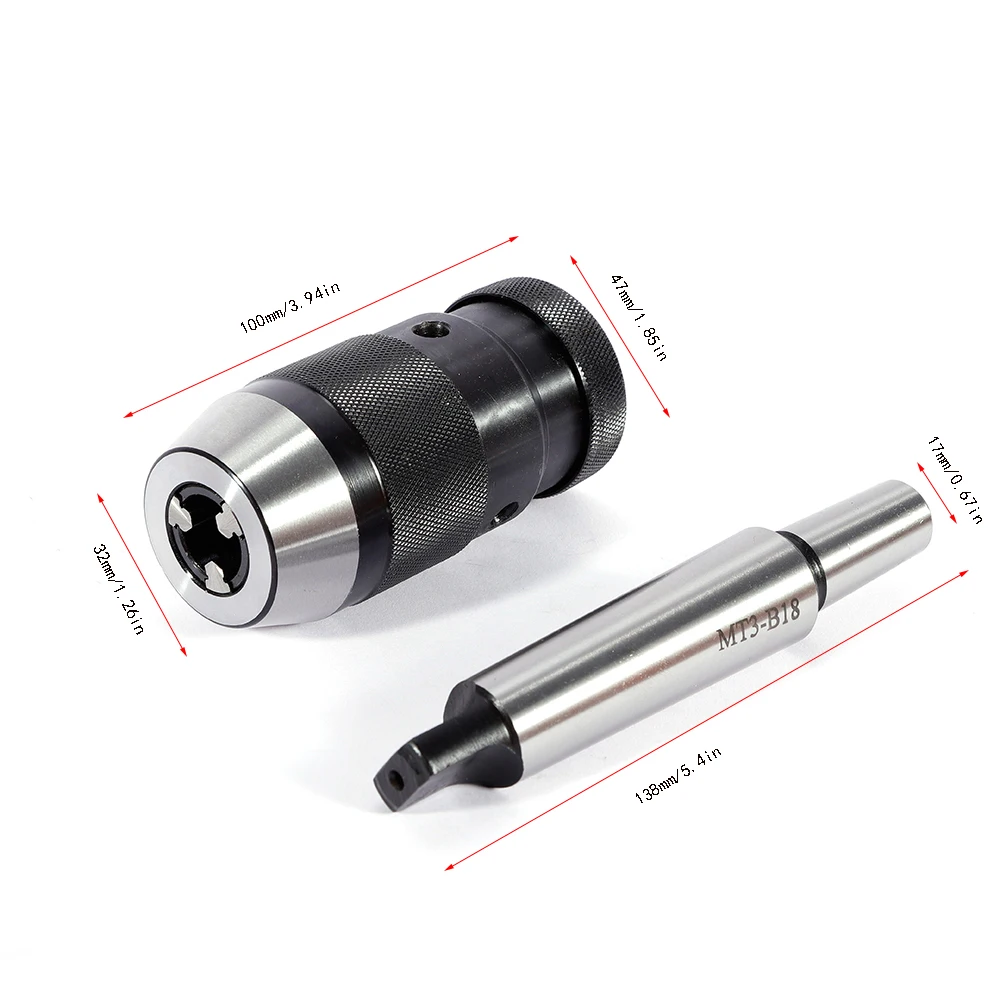 ظرف المثقاب، مجموعة كوليت، ظرف، MT3-B18 ذاتي الشد، ملحقات المخرطة 1-16 مم، مخرج عزم دوران عالي لآلة الطحن CNC #2