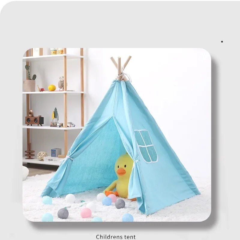 Kids Tent Portable Children Tents Indoor Outdoor Play House for Child Girl Castle Play Room Kids Cotton Canvas Indian Play Tent
