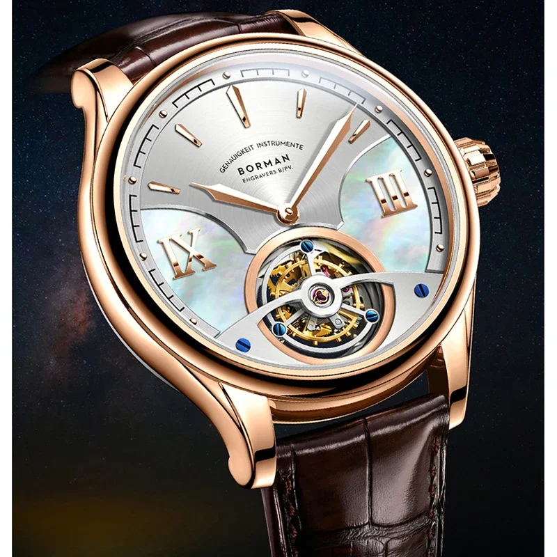 2025 보르만 BM38886 시계 42 럭셔리 남성용 시걸 ST8000 투르비옹 자동 기계식 남성 시계 사파이어 50M 방수