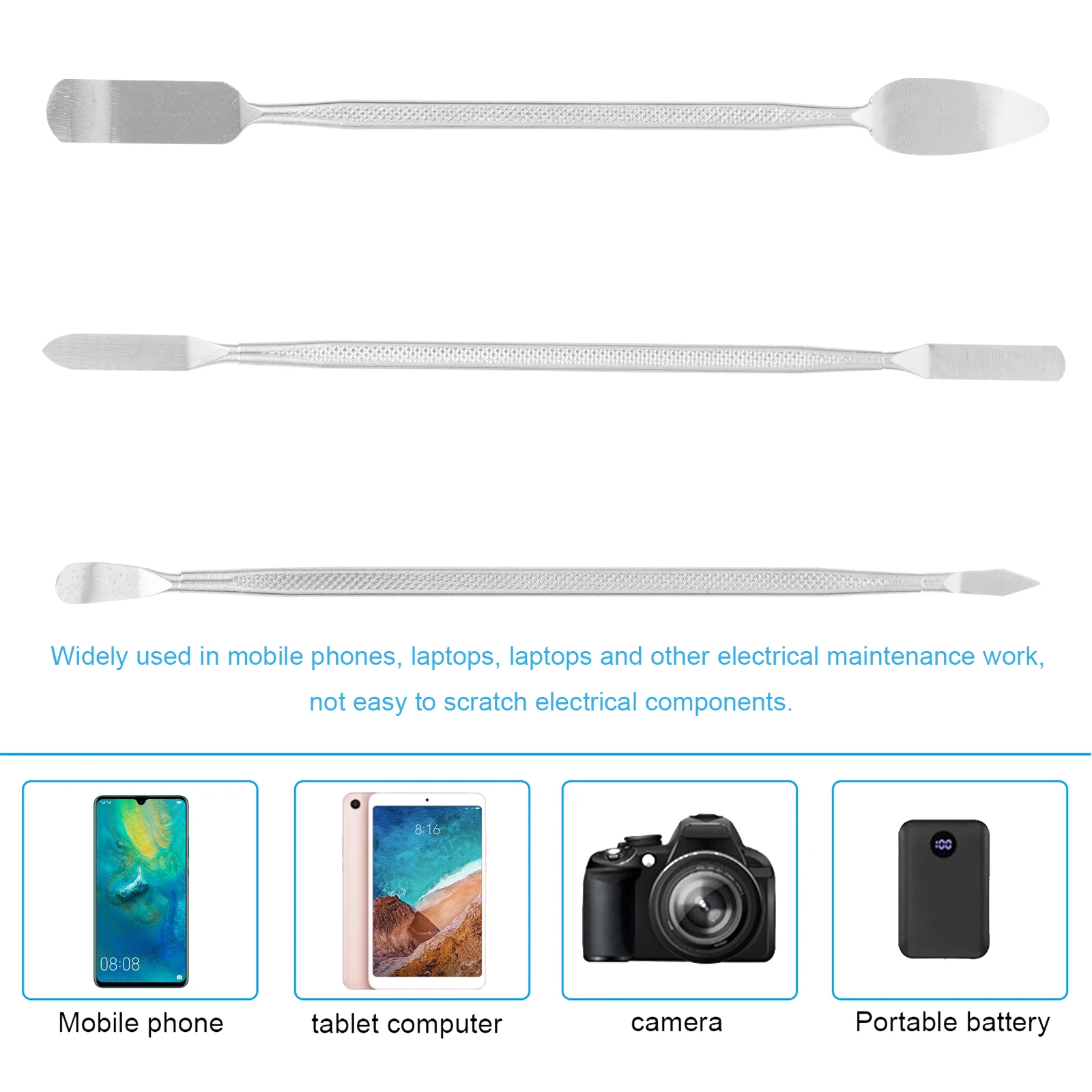 

3 in 1 Steel Prying Bar Durable Repair Tools for Mobile Phone Laptop Disassembly Crowbar Electronics Maintenance Work Saving