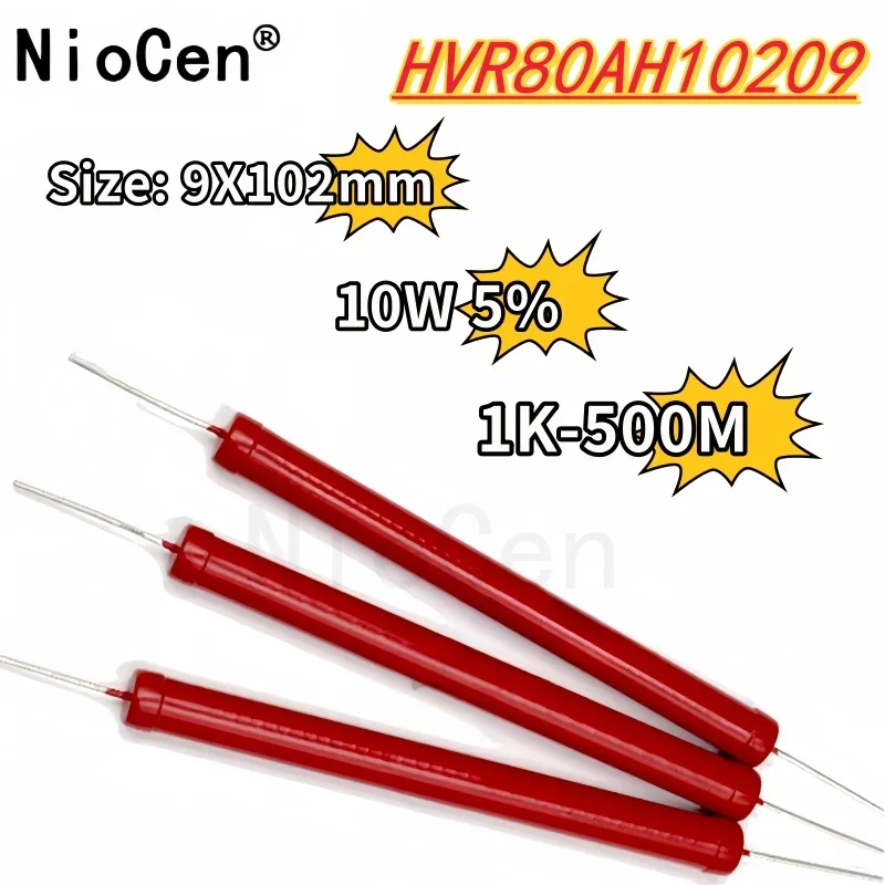 

（1pcs）HVR80AH10209 10W Glass Glazed Film High Voltage Resistance Non Inductive 10W1M2M5M10M20M50M100M500M1G