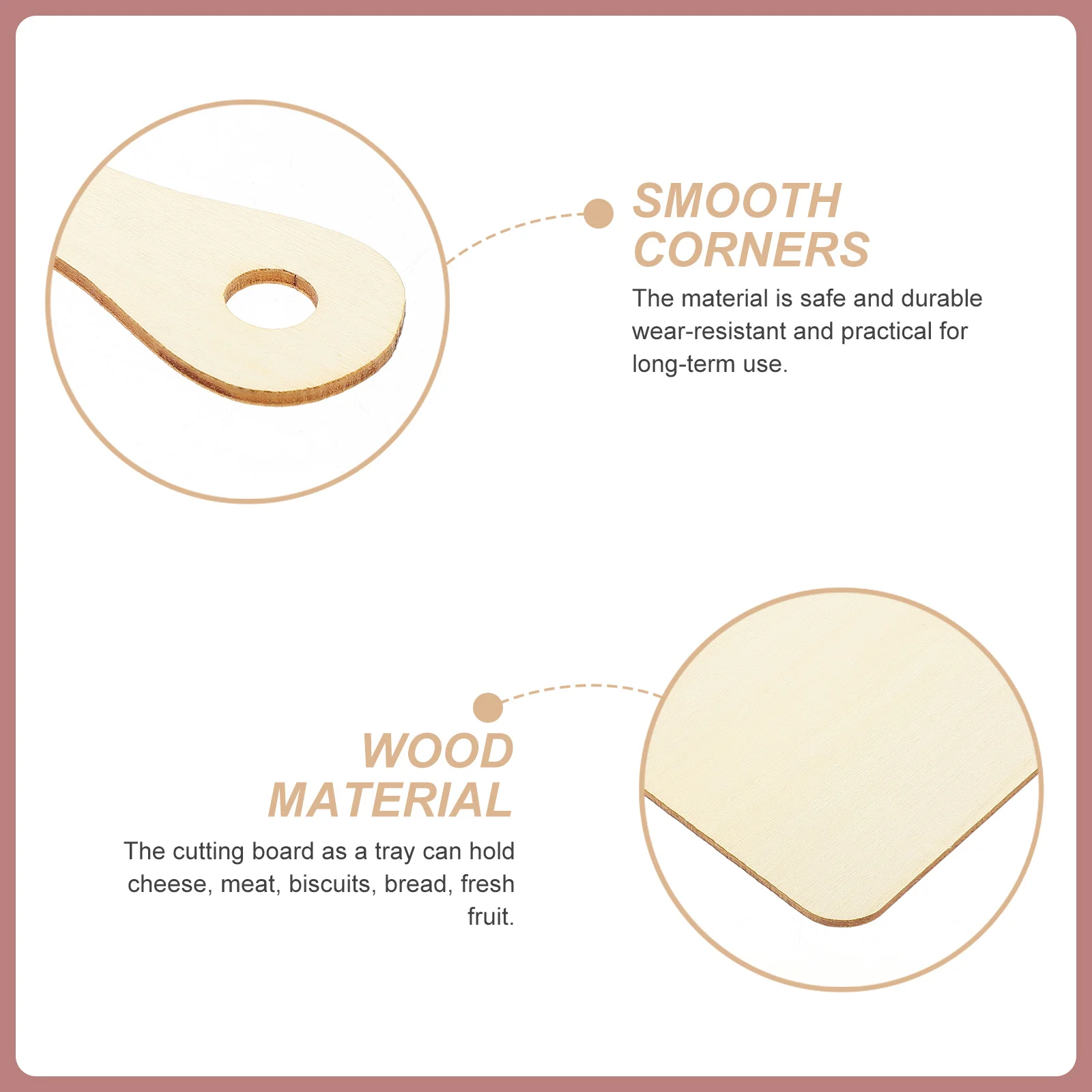 6개입 나무 도마 미니어처 미완성 블랭크 DIY 어린이 페인팅 보드 안전 무독성 주방 서빙 트레이