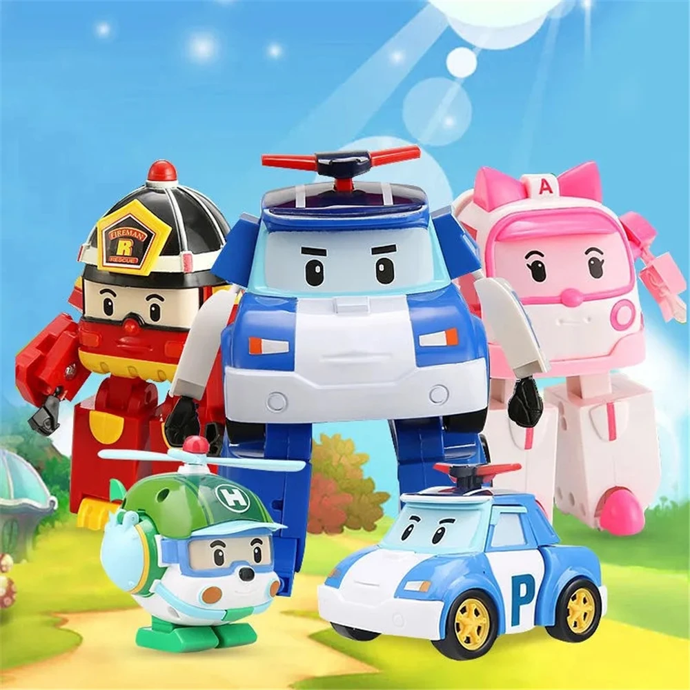 New Cartoon Robocar Poli Action Figures Transformation Anime Hand Deformation Car Model Airplane Robots Birthday Christmas Gift