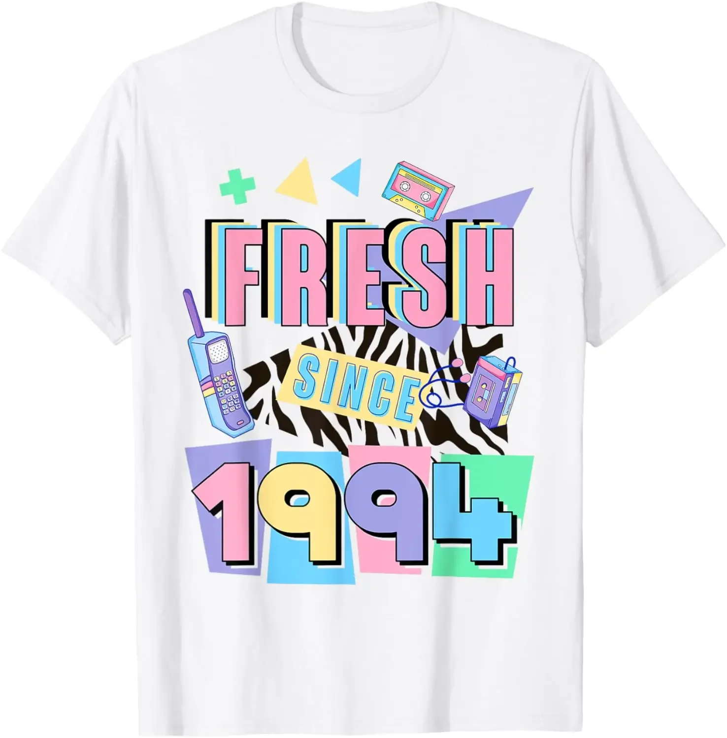 

Fresh Since 1994 80s 90s Style Graphic Tee Men's Vintage Birthday T-Shirt Cotton