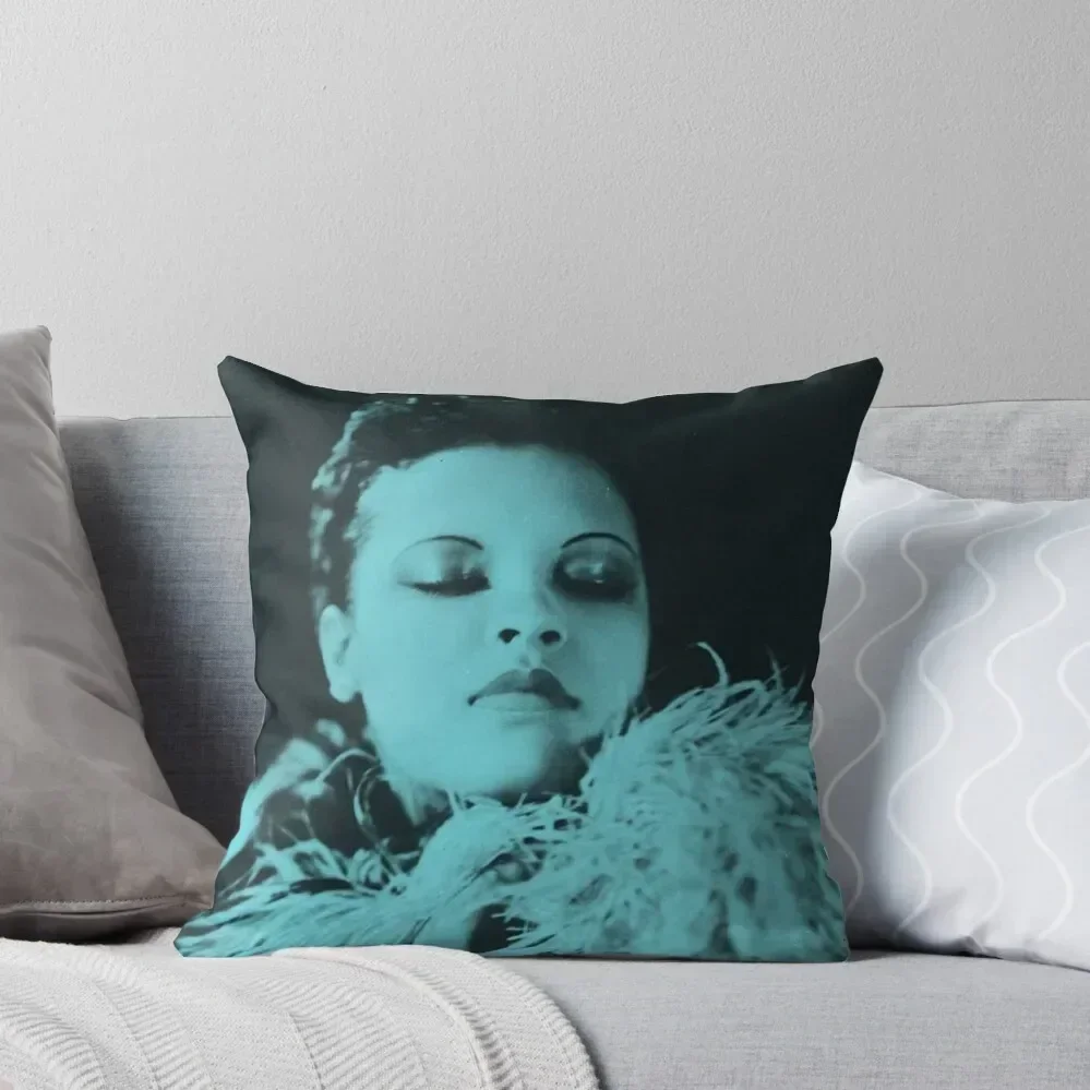 

Billie Holiday in turquoise Throw Pillow Pillows Aesthetic Couch Cushions pillow