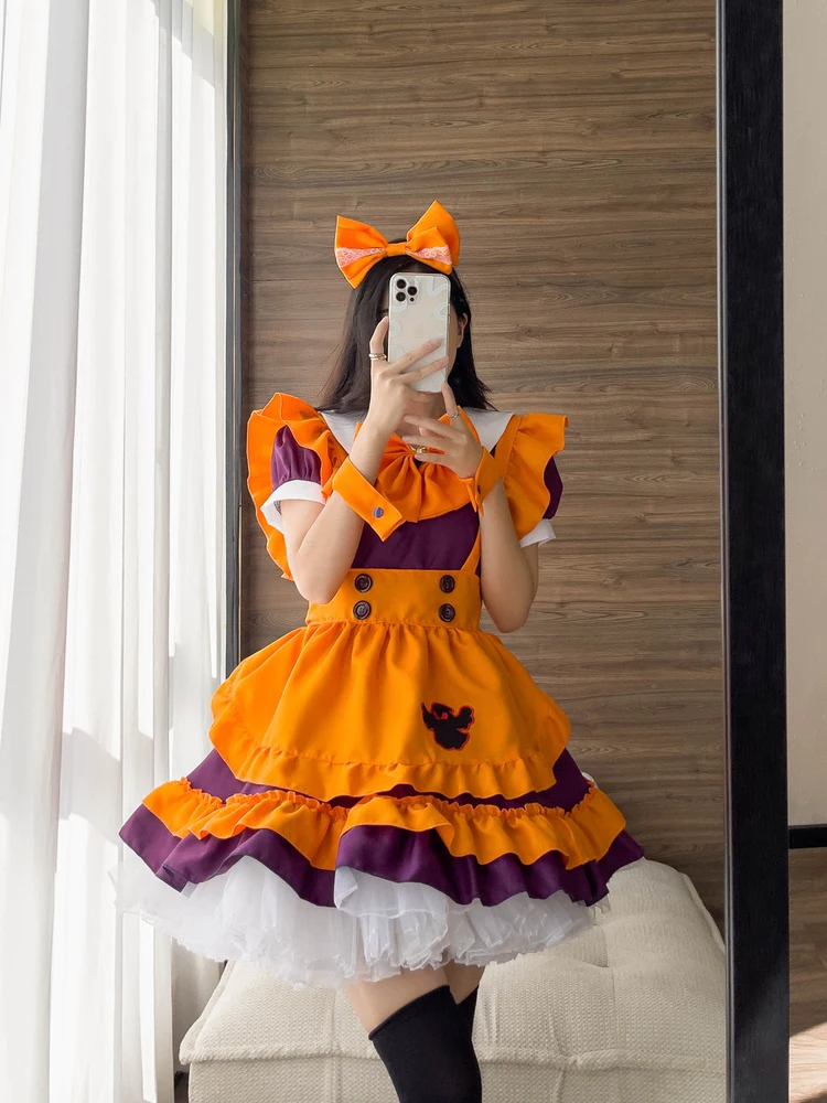 

Lolita plus Size Maid orm loween Dr Soft Girl Workwear Cosplay Skirt for Young Women 8-25 Years Old Polyester