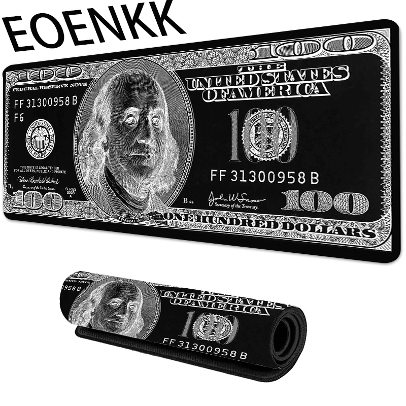 لوحة ماوس كبيرة مضادة للانزلاق من الأوراق النقدية، حواف مخيطة، حصيرة مكتبية لألعاب الكمبيوتر المحمول ​   لوحة المفاتيح