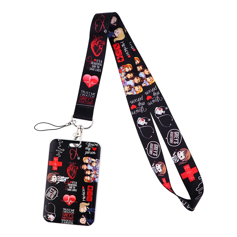 Medical Credential Holder Grey Anatomy Lanyards for Key Neck Strap For Card Badge Gym Keychain Keyring Nurse Doctor Accessories