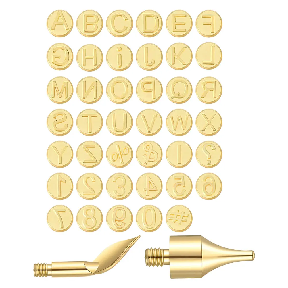 

1 set Soldering Iron Head 43 Letters Numbers DIY Woodburning Brass Tip Tool Carving Crafts Engraving Pyrography Transfer