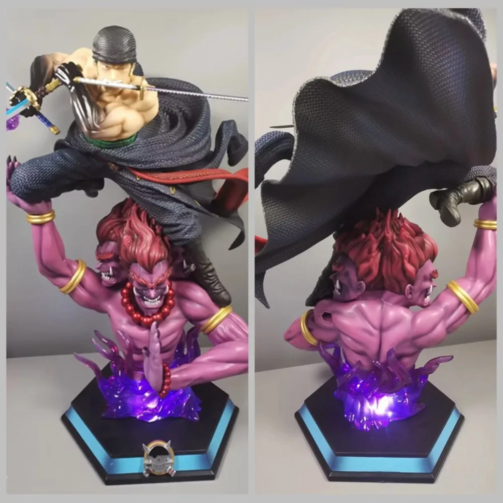 

Коллекционная статуэтка One Piece Roronoa Zoro Asura GK, 50 см, ПВХ, со светодиодной подсветкой, двойная голова, аниме-модель, подарок для фанатов, декор