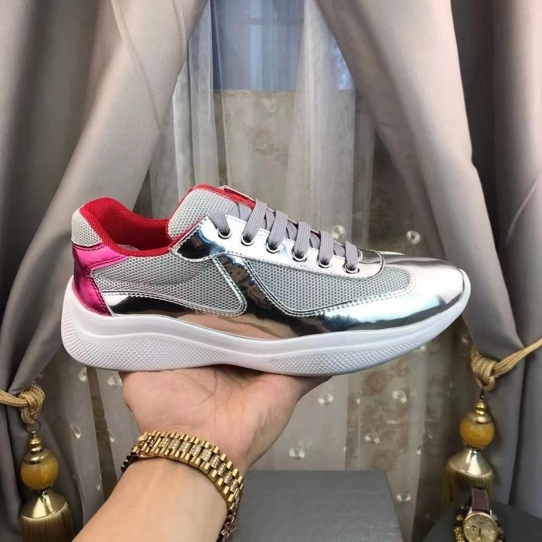P أحذية رياضية راقية جديدة، أحذية شبكية لامعة، أحذية زوجية متعددة الاستخدامات، أحذية كاجوال ملونة، أحذية لوحية، أحذية اللياقة البدنية