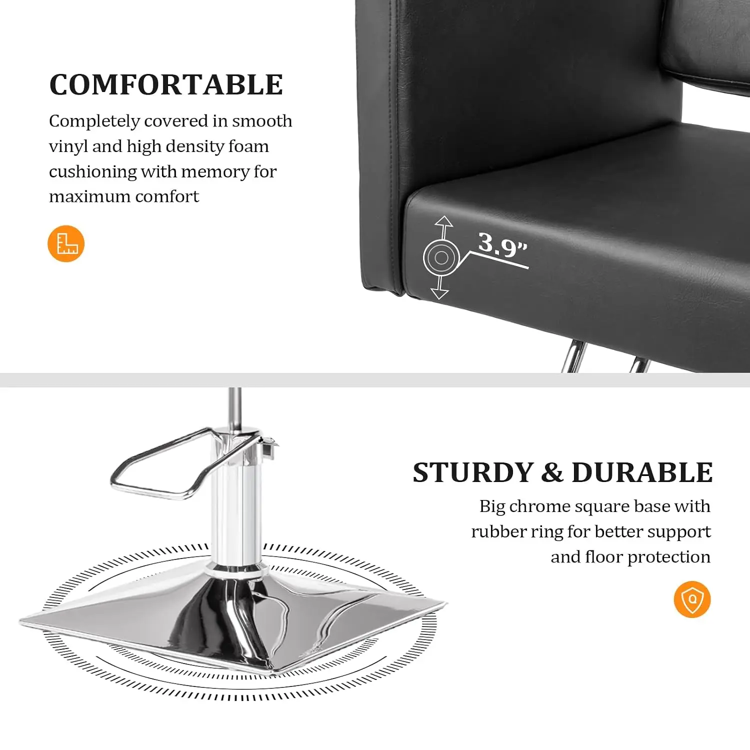 Hydraulic Barber Chair Wide Seat Stainless Steel Footrest Heavy Duty Salon Styling Hair Stylist Spa Equipment, Customized - view 6