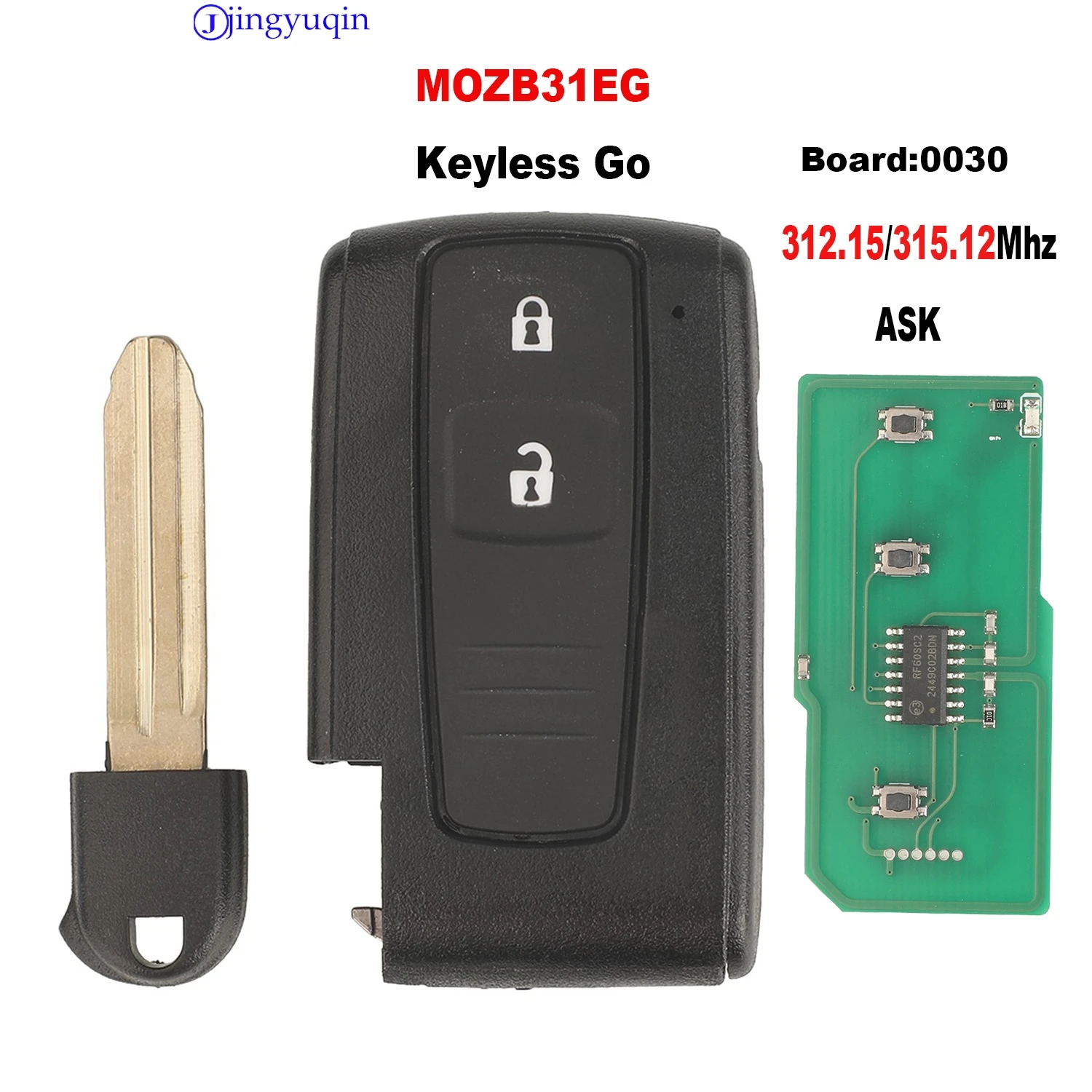 Jingyuqin لتويوتا بريوس 2004 -2009 السيارات الذكية عن بعد بدون مفتاح الذهاب مفتاح 312.15/315.12/433MHz 4D رقاقة مفاتيح FCC MOZB31EG