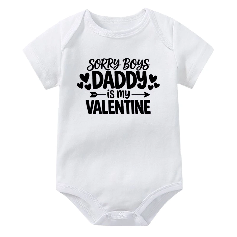 Sorry Boys/Girls Daddy/Mamma Is My Valentine Baby Romper Newborn Cotton Bodysuit Valentine's Day Party Infant Toddler Jumpsuit