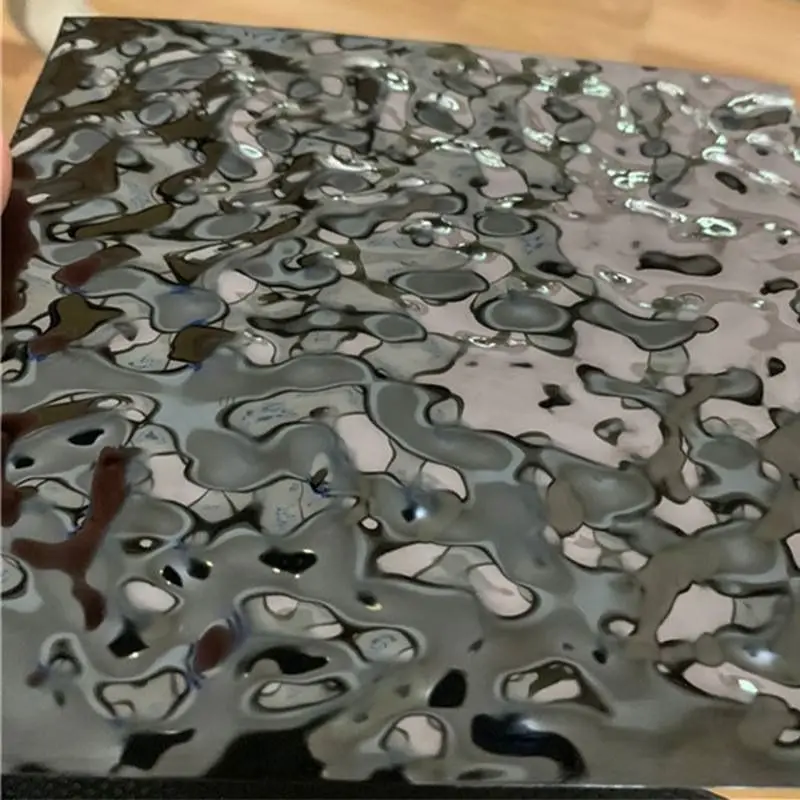 Colored gold mirror water corrugated stainless steel plate 201 304 430 stainless steel embossed corrugated hammer mirror