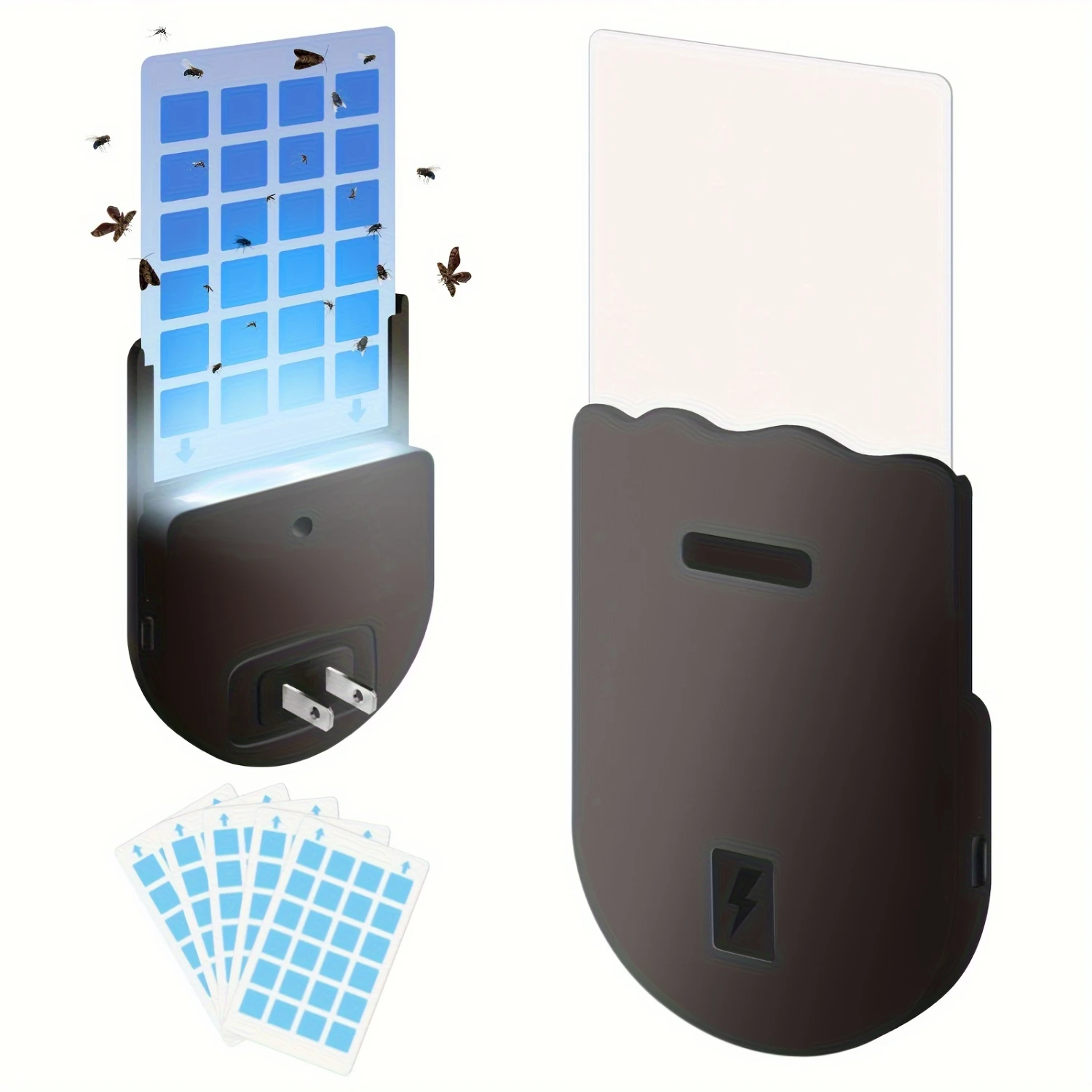Effektive 1er-Pack weiße fliegende Insektenfalle mit Nachtlicht für den Heim- und Bürogebrauch – Plug-in-UV-Lockstoff für Mücken, Mücken und Mücken