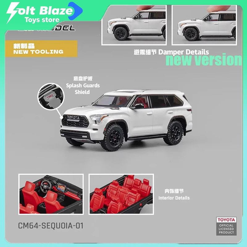 

CM-Model 1/64 Toyota Sequoia SUV car Model Simulation with Shock Absorption Static Display Alloy Car Model Boy Collection Gifts