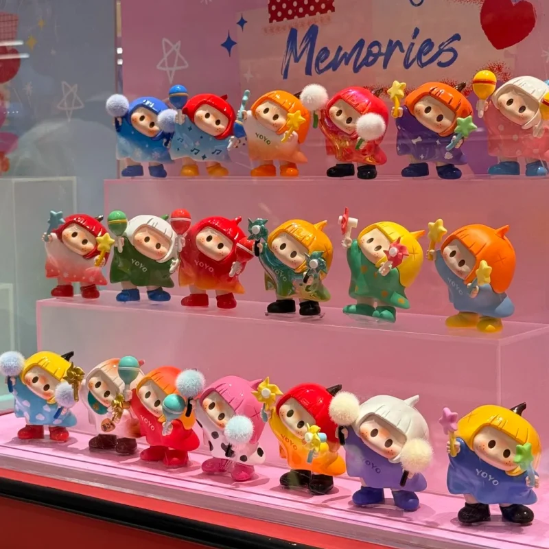 Genuíno em estoque yoyo bonito cabeça torto série caixa cega item na moda ornamento de mesa cabeça abóbora mini boneca presente aniversário da menina