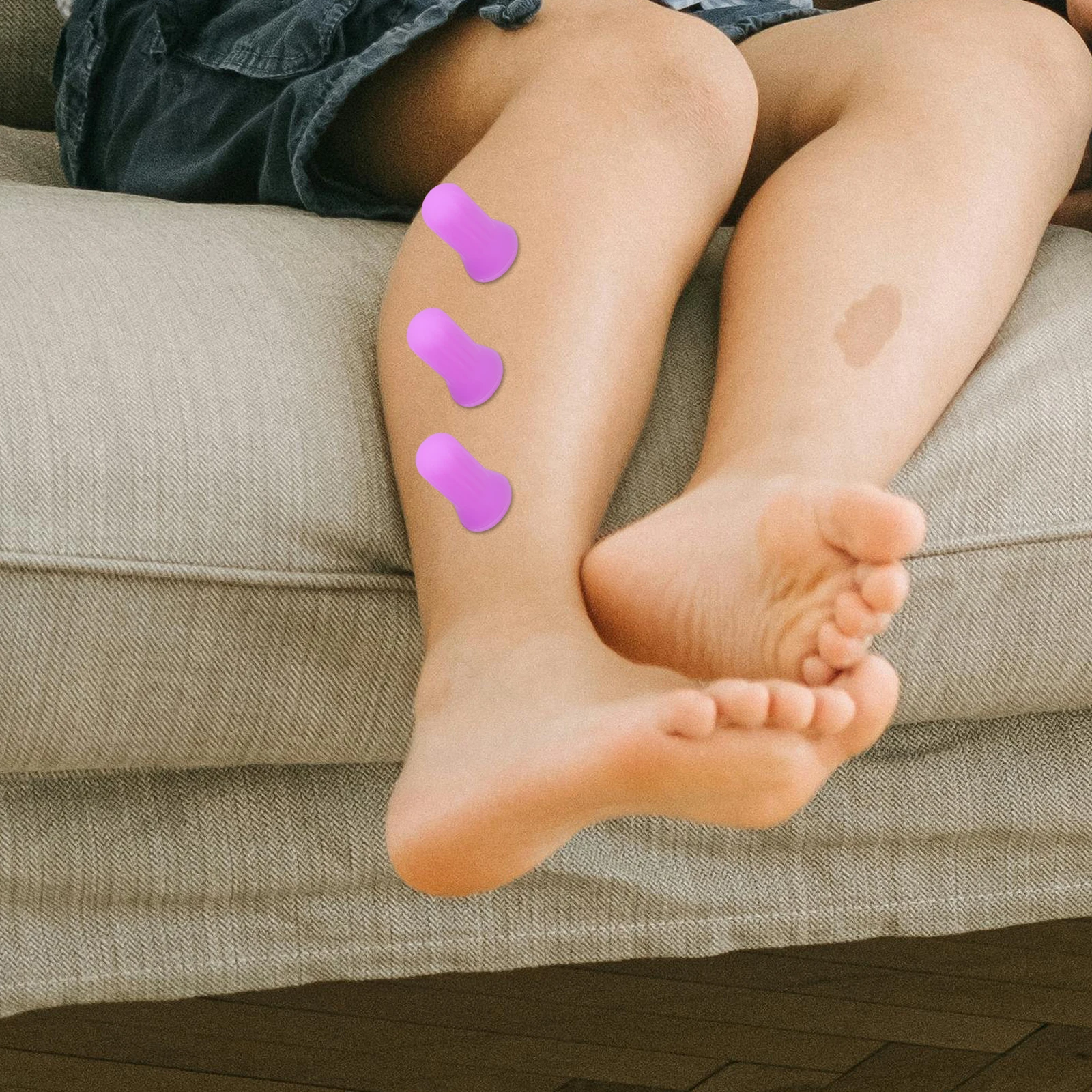

4pcs Children's Cupping Device Body Silicone Kit Purple Massage Foot Sole Cans kit muscle set silicone cupping device cupping