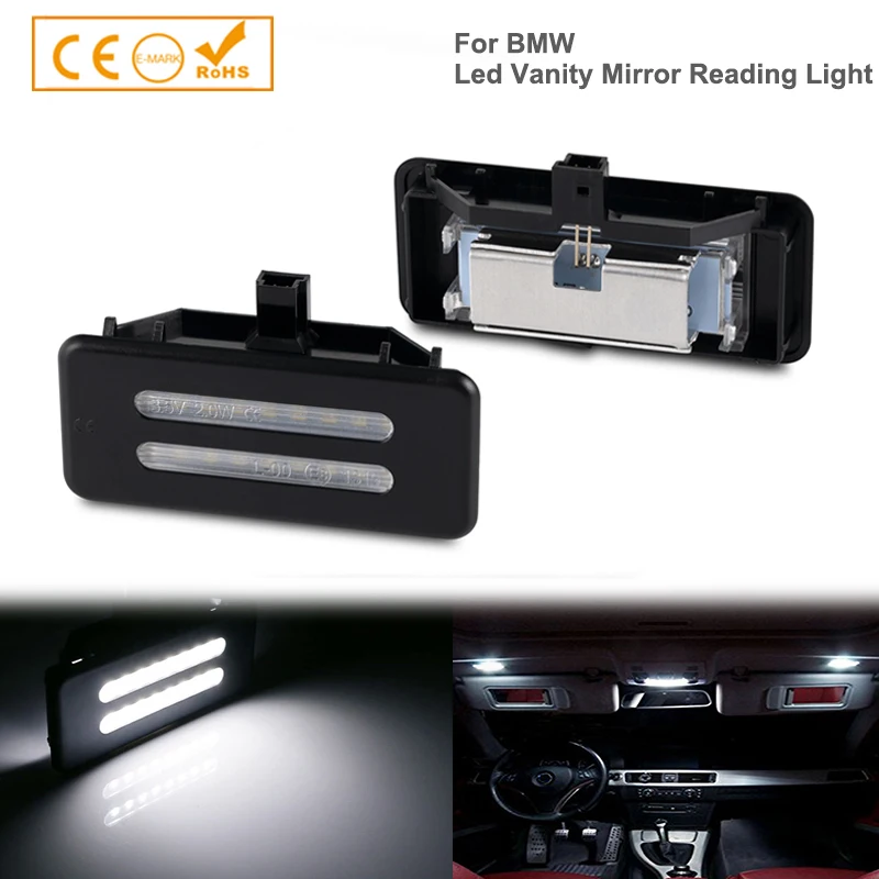 

2Pcs LED Interior Sun Visor Vanity Mirror Lamps Reading Lights For BMW X5 E70 X3 E90 E91 E92 E60 E61 F25 X6 E71 E72