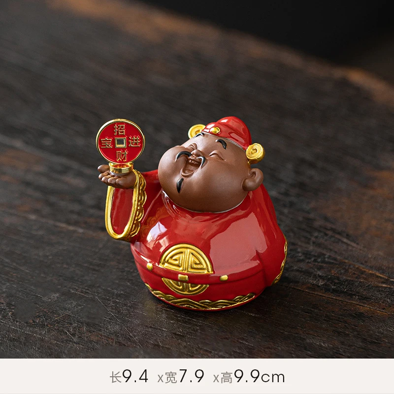 Ceramic God Of Ornament For Attracting Wealth, New Chinese Style Home Living Room Office Desktop Decoration, Opening Gift
