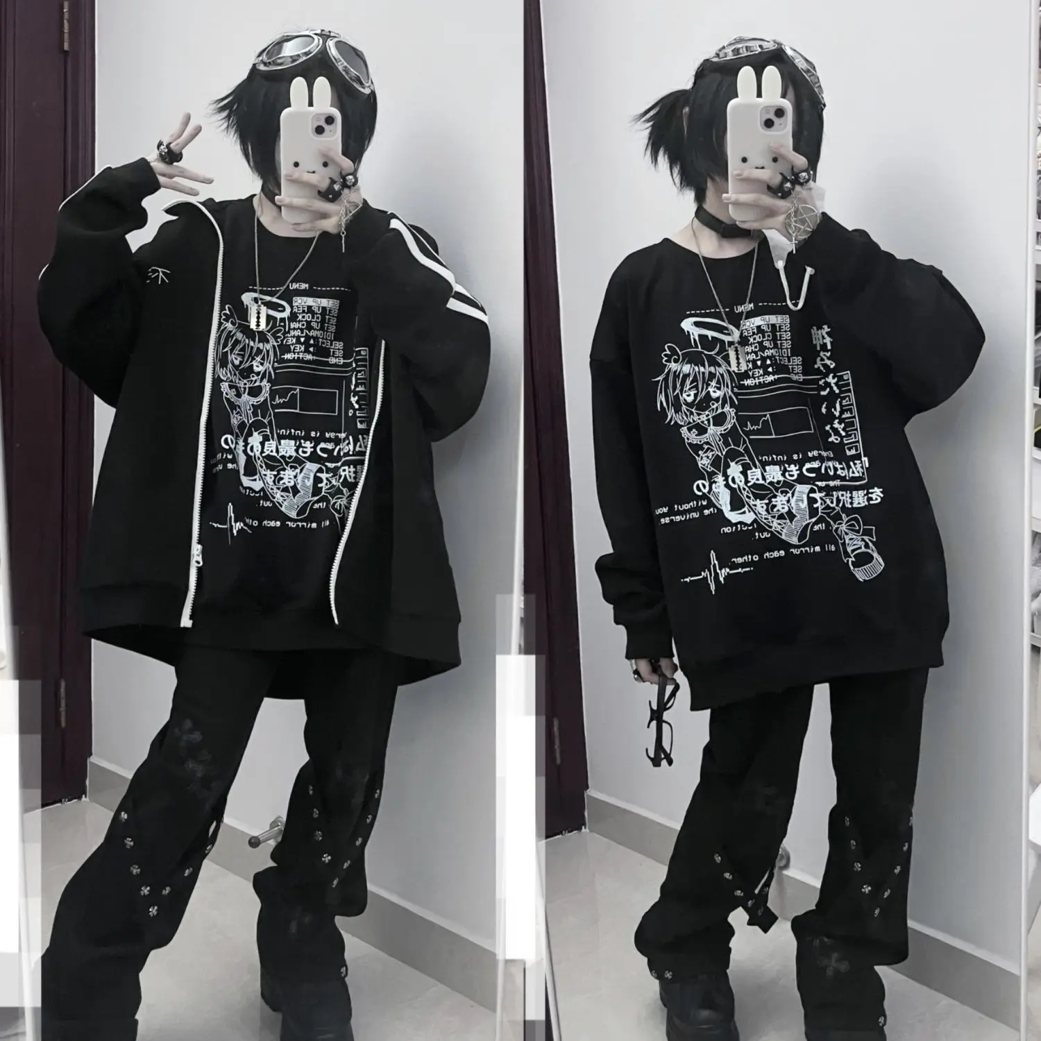 

Женский свитшот Harajuku с круглым вырезом и принтом, Y2K, осень-зима, новинка, повседневный, удобный, хлопковый, с круглым вырезом