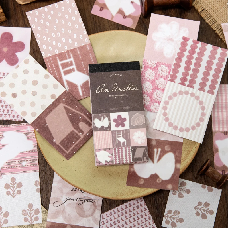 Journal GO 50sheets Salt Aesthetic Memo Pads, Dreamy Floral Pattern Note Sheets for Planners, Journals, Scrapbook & DIY Crafts