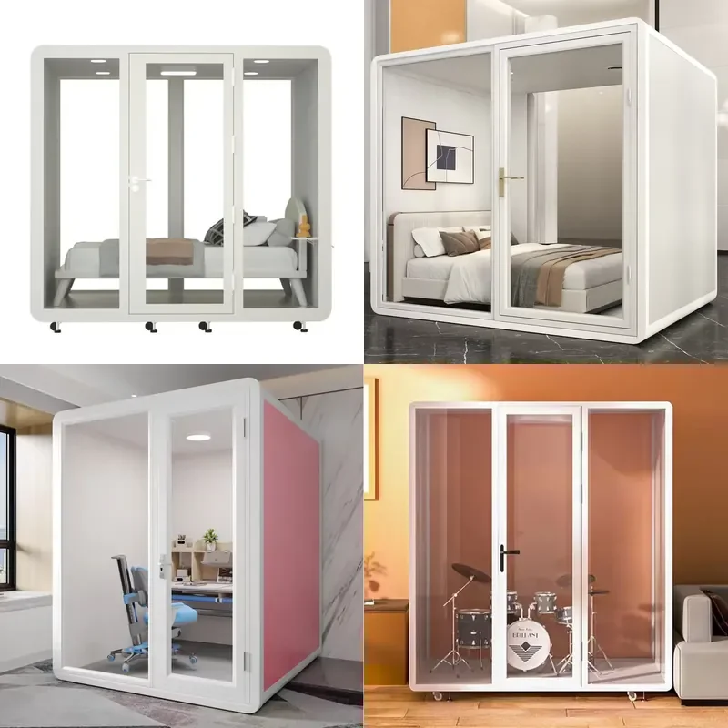 2026 Custom Sized Modern Acoustic Pods for Home Office Hotel Noise-Proofing Room Sound Insulation Storage Feature for Outdoor