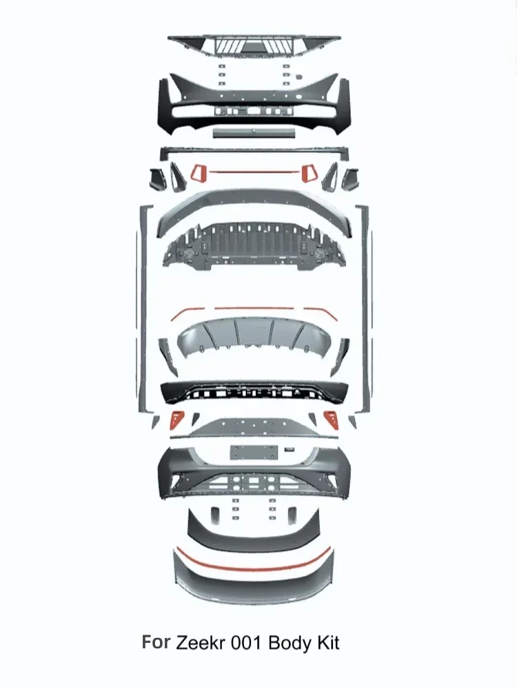 Body Kit for ZEEKR 001 2021-2023 Modified Front Rear Bumper Side Skirt Tail Wing Front Rear Surround Car Accessories