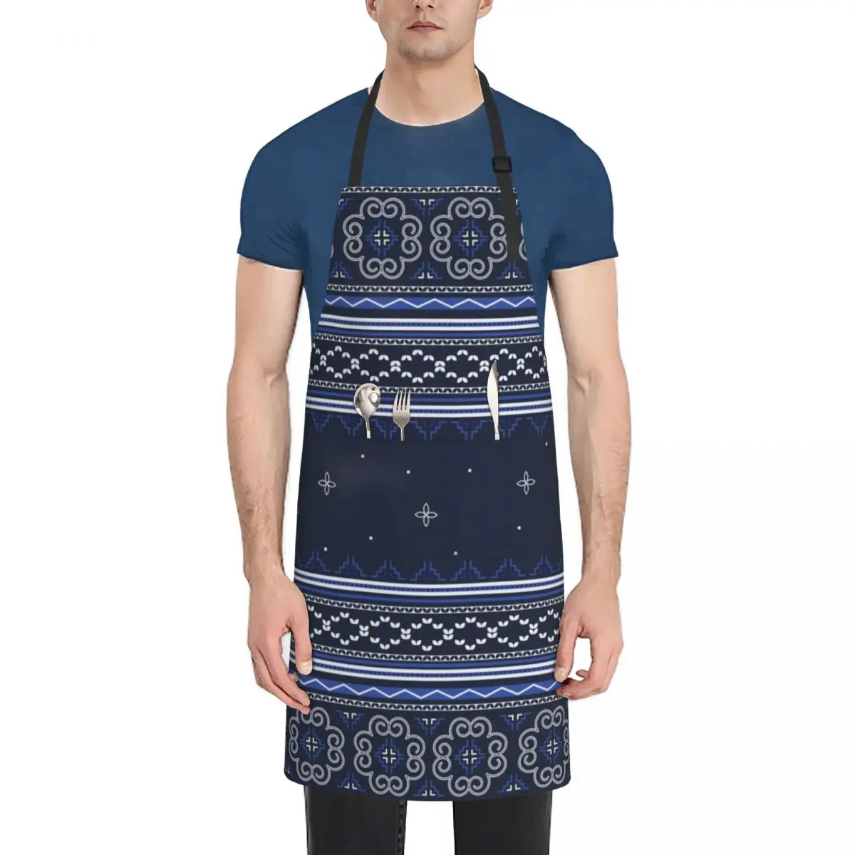 Blue Hmong Winter Wonderland Apron household woman Kitchen Apras Man Kitchen Things And For Home kitchen utensil Apron