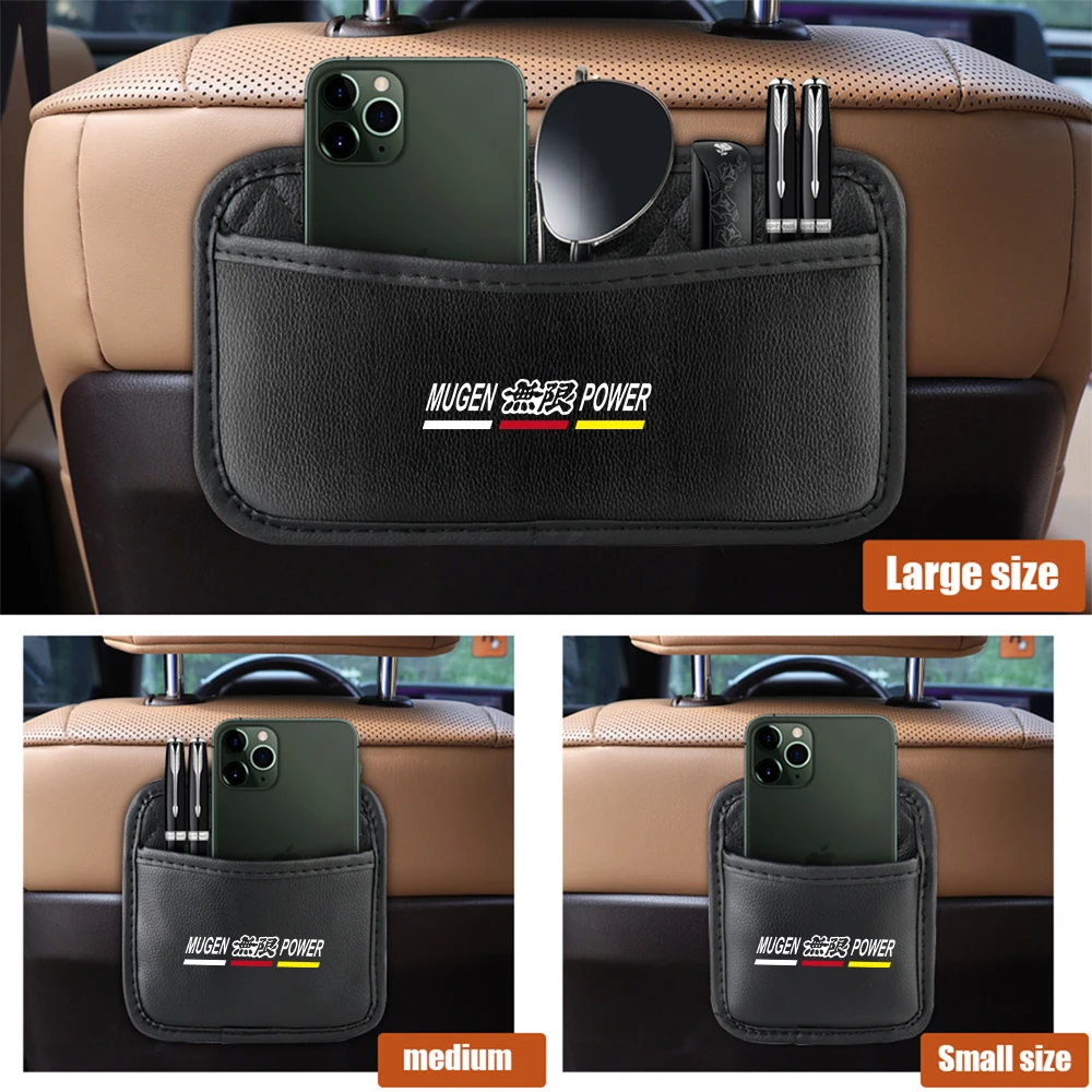 Car Accessories Side Door Seat Back Organizer Box Leather Storage Bags For Honda Mugen Power Accord Civic Vezel CRV Jazz City view 5