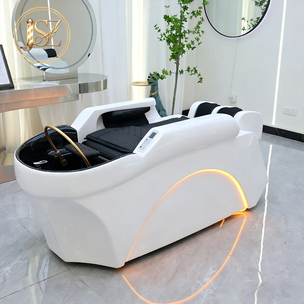 

White Electric Shampoo Bed Professional Head Spa Massage Chair for Hair Salon Head Therapy