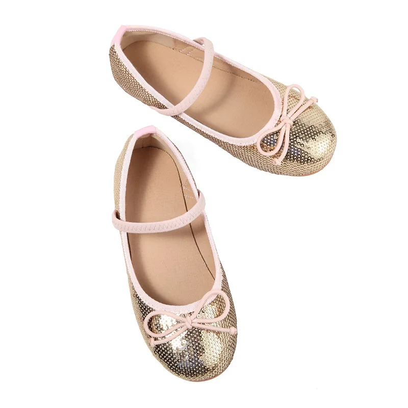 Zapatos de lentejuelas de la princesa Ariel para niña, Sandalias planas brillantes para fiesta de sirena, zapatos de cuero informales para niños, 2024