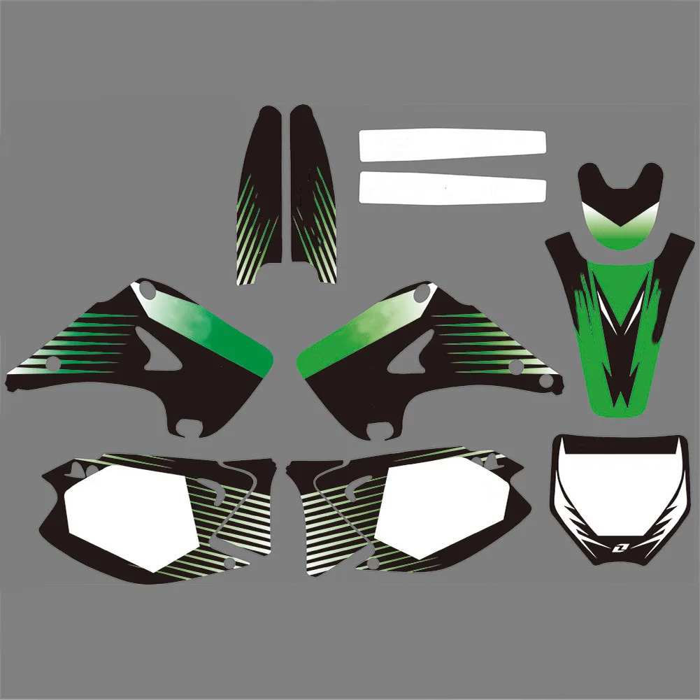 Motorcycle Fairing Sticker graphics Background Decals For Kawasaki KX125 KX250 2003 2004 2005 2006 2007 2008 2009 2010 2011 2012