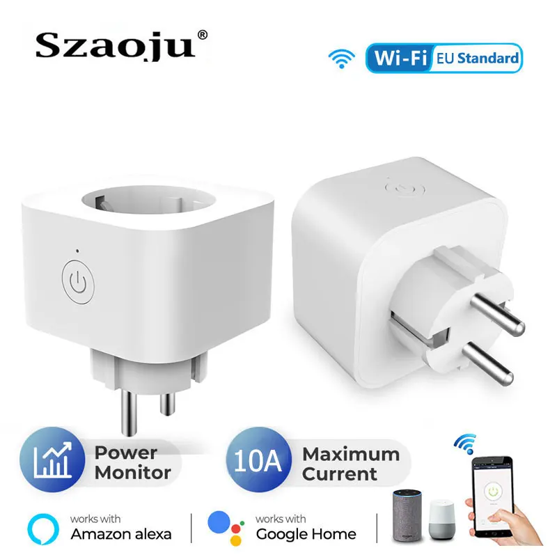 

AXUS EU Smart Plug 10A Power Outlet Wireless App Voice Remote Control Electrical Socket Works with Alexa Google Home