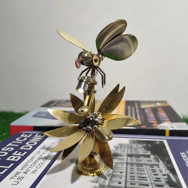 Steampunk Metal Butterfly Insect Model Handmade Crafts Mechanical Art Sculpture For Desk Home Decor Gift