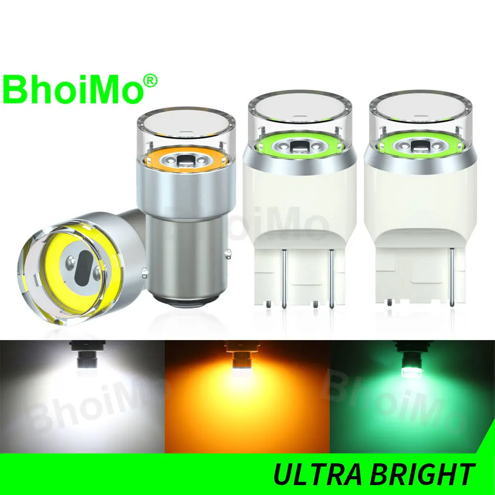 

BhoiMo 4PCS P21W Led Lamp 1156 1157 Strobe BAY15D BA15S R10W P21/5W R5W T20 7443 7440 Flash Parking Truck Car Light 12V 24V Bulb