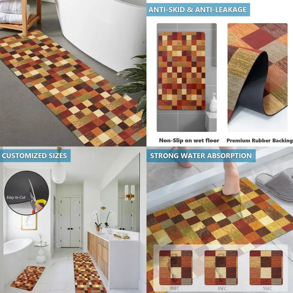 

резиновые нескользящие, быстросохнущие, супервпитывающие тонкие коврики для ванной по индивидуальному заказу - моющиеся коврики для пола в ванной комнате