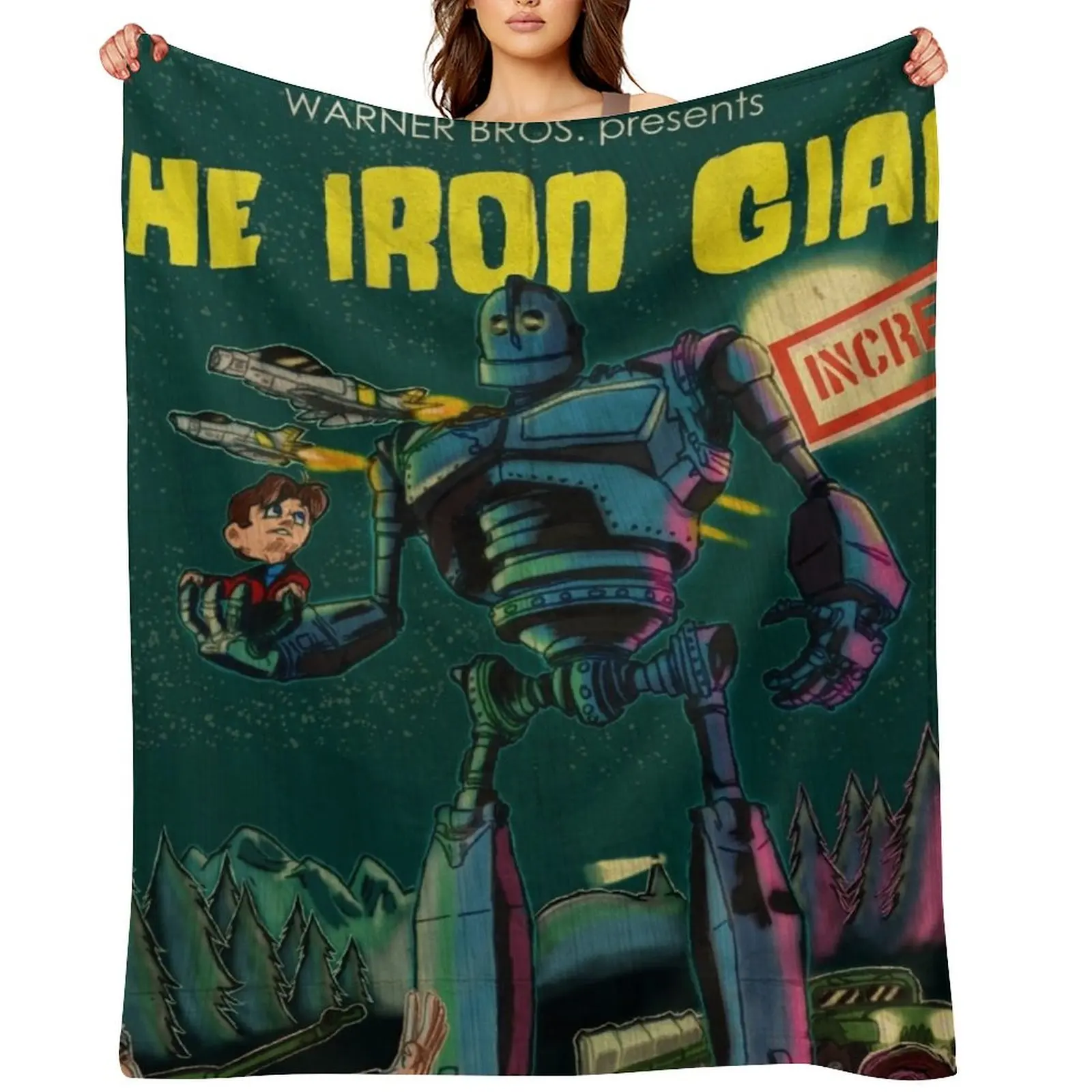 

The Iron Giant 20th Anniversary Poster Throw Blanket cosplay anime Soft Plush Plaid Blankets For Sofas Sleeping Bag Blankets