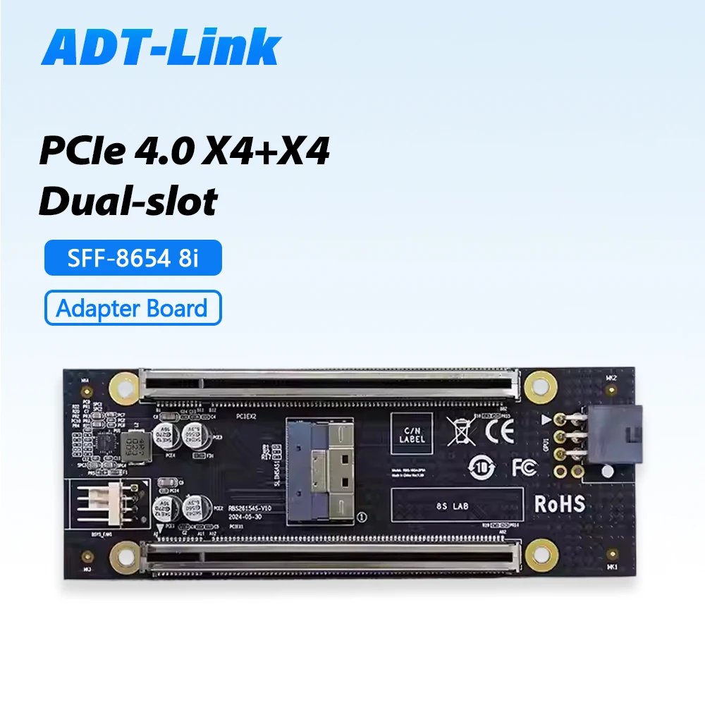 

PCIe 4.0 Dual X4 Card Slot Adapter Motherboard Need To Disassembled Dual-slot Adapter Backplane for Graphics Network Hard Drives