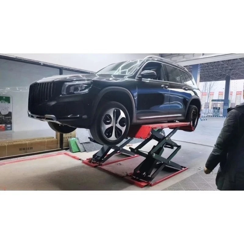 

Ultra-Thin 4000kg Scissor Car Lift 2 Post Design with Hydraulic Drive/Actuation Competitive Price and 1 Year Warranty