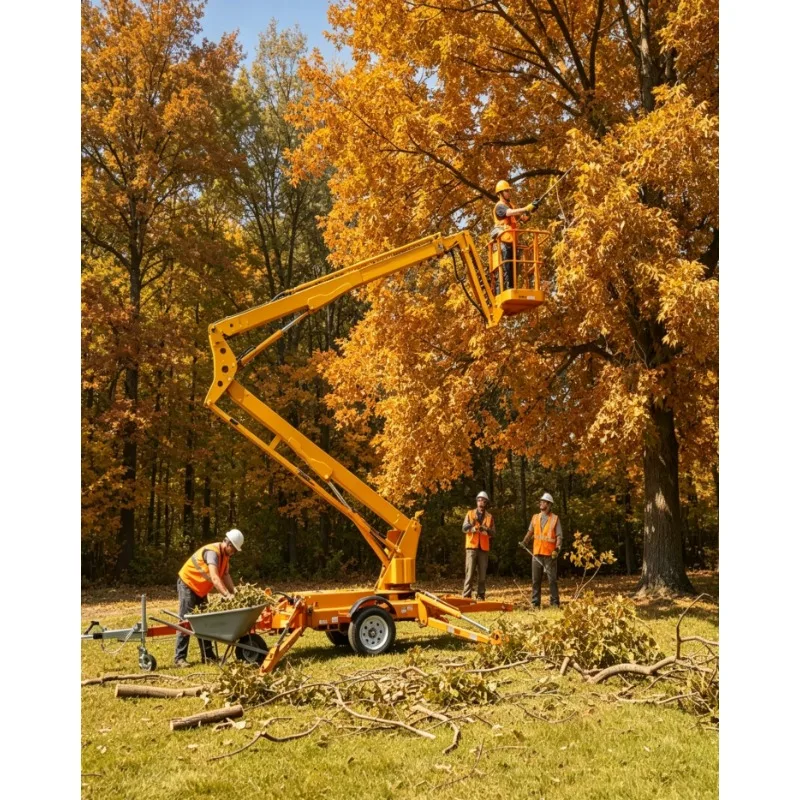 Hot Sale Trailer Mounted Folding Spider Boom Lift 14m 16m 200kg Hydraulic Articulating Aerial Lift Towable for Construction Clea