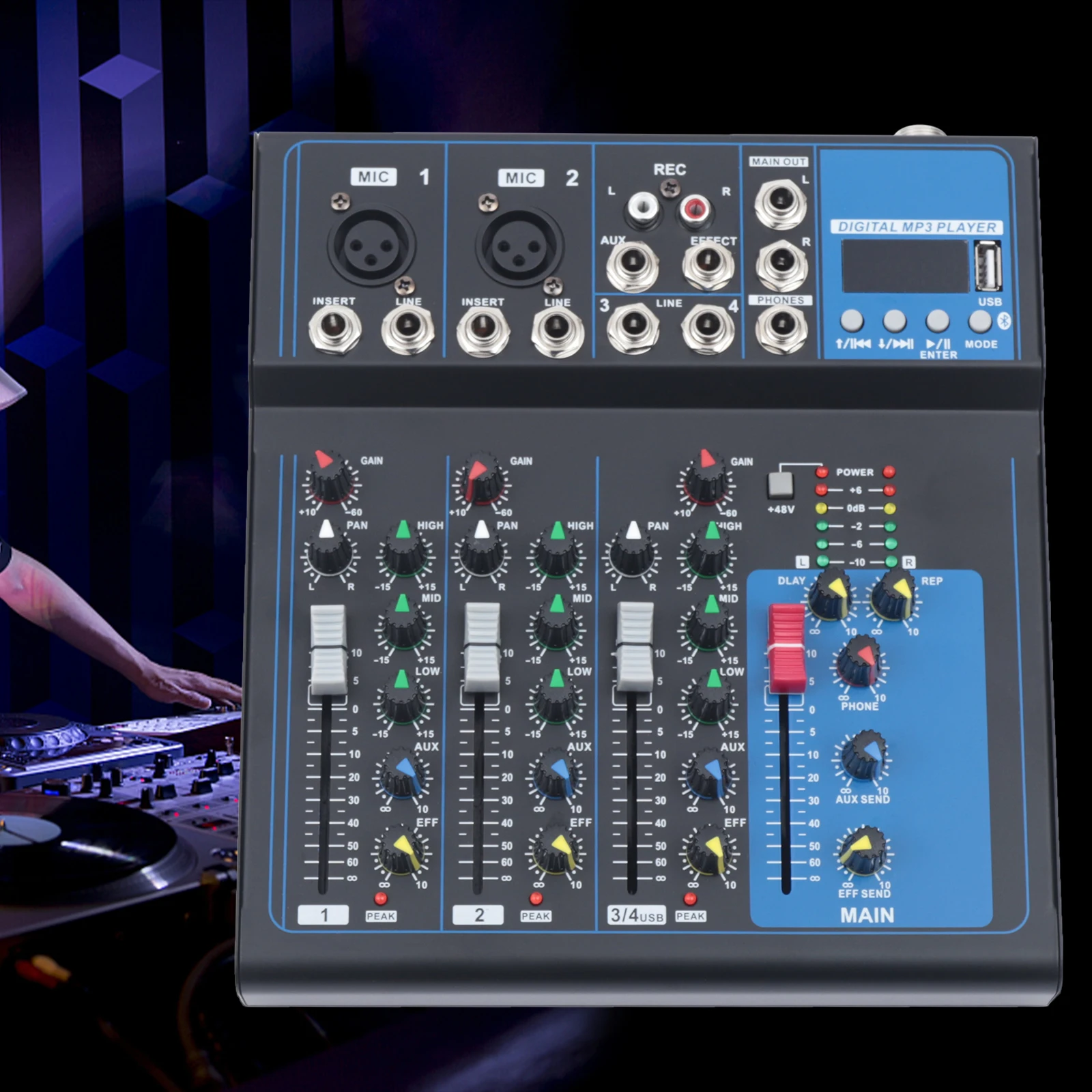 professional-portable-digital-dj-console-with-usb-audio-interface-mixing-boards-for-studio-4-channel-mixer
