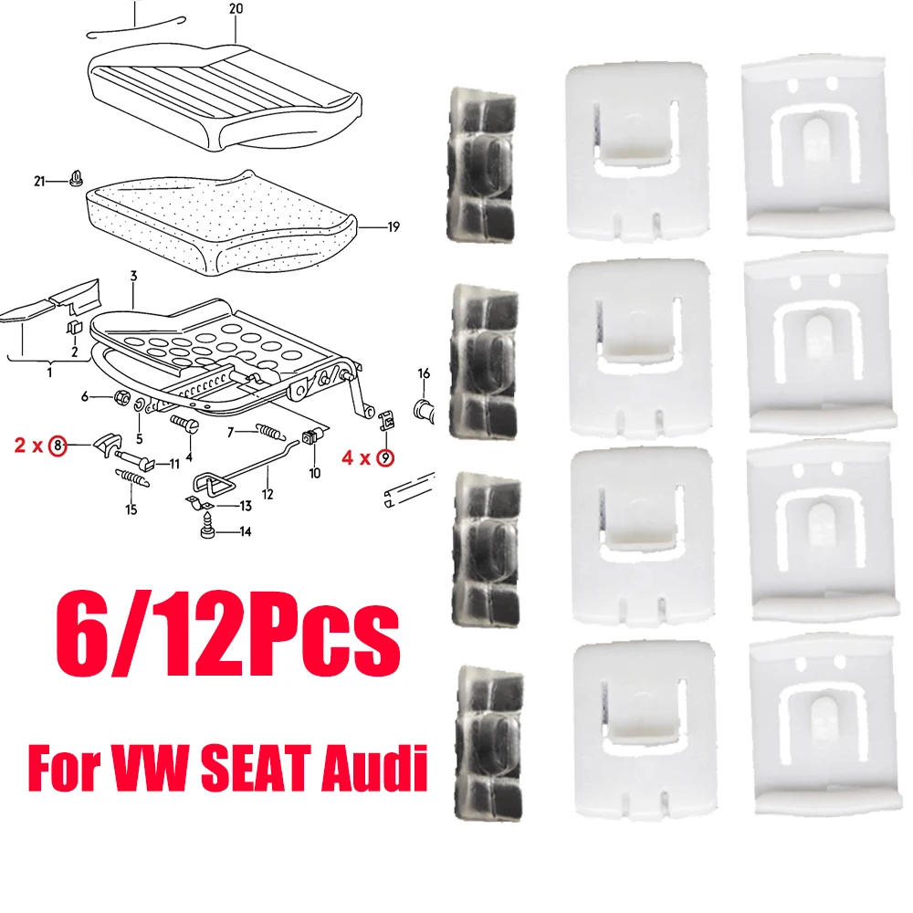 

Car Seat Fastener Rail Runner Clip Slider Guide Piece For VW POLO Mk3 6N 6KV Derby SEAT Arosa Ibiza Audi 80 Rabbit Accessories