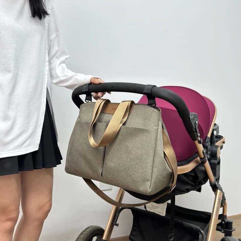 New Mommy Diaper Bags with Diaper Pad Nursing Bags Maternity Multifunctional Portable Large Baby Stroller Hanging Bag